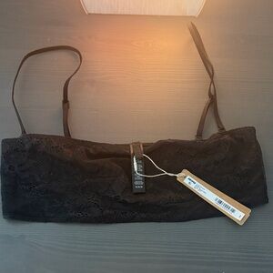 SKIMS Black Lace Bandeau Bralette